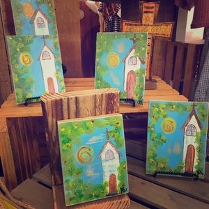 Hand painted church plaque